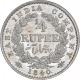 Silver Quarter Rupee Coin of Victoria Queen of Calcutta Mint of 1840.