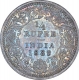 Silver Quarter Rupee Coin of Victoria Empress of Calcutta Mint of 1889.