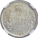 Silver Quarter Rupee Coin of King Edward VII of Calcutta Mint of 1905.