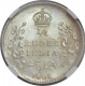 Silver Quarter Rupee Coin of King Edward VII of Calcutta Mint of 1908.