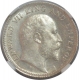 Silver Quarter Rupee Coin of King Edward VII of Calcutta Mint of 1908.