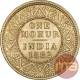 Gold One Mohur Coin of Victoria Empress of Calcutta Mint of 1882.