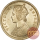 Gold One Mohur Coin of Victoria Empress of Calcutta Mint of 1882.