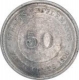 Silver Fifty Cents Coin of Victoria Queen of Strait Settlements.