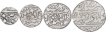 Set of Four Silver Rupee Coins of Madho Singh II of Sawai Jaipur Mint of Jaipur State.