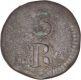 Copper Three Reis Coin of Maria II of Goa of Indo Portuguese. 