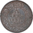 Copper One Twelfth Anna Coin of Victoria Empress of Calcutta Mint of 1883.