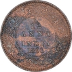 Copper One Twelfth Anna Coin of Victoria Empress of Calcutta Mint of 1890.