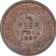 Copper Half Pice Coin of Victoria Empress of Calcutta Mint of 1897.