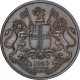 Copper One Quarter Anna Coin of East India Company of Calcutta Mint of 1835.