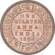 Copper One Quarter Anna Coin of Victoria Empress of Calcutta Mint of 1894.