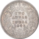 Silver Two Annas Coin of Victoria Empress of Calcutta Mint of 1895.