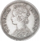 Silver Quarter Rupee Coin of Victoria Empress of Calcutta Mint of 1878.