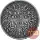 Silver Half Rupee Coin of Victoria Queen of Calcutta Mint of 1875.