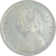 Silver One Rupee Coin of Victoria Queen of Calcutta Mint of 1875.