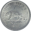 Nickel One Rupee Coin of King George VI of Lahore Mint of 1947.