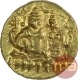 Rare Gold Half Varaha Coin of Harihara II of Sangama Dynasty of Vijayanagar Empire.