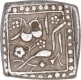 Silver Square Half Rupee Coin of Akbar. 