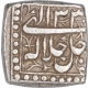 Silver Square Half Rupee Coin of Akbar. 