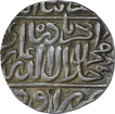 Silver One Rupee Coin of Akbar of Awadh Mint.