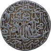 Silver One Rupee coin of Akbar of Hadrat Dehli Mint. 