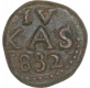 Copper Four Cash Coin of Frederik VI of Indo Danish. 