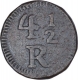 Copper Four and Half Reis Coin of Maria II of Goa of Indo Portuguese.