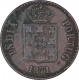 Copper Ten Reis Coin of Luiz I of Indo Portuguese.