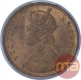 Copper One Quarter Anna Coin of Victoria Empress of Calcutta Mint of 1880