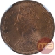 Copper One Quarter Anna Coin of Victoria Empress of Calcutta Mint of 1889