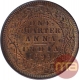 Copper One Quarter Anna Coin of Victoria Empress of Calcutta Mint of 1893