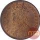 Copper One Quarter Anna Coin of Victoria Empress of Calcutta Mint of 1893