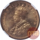 Copper One Quarter Anna Coin of King George V 1916.