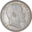 Silver One Rupee Coin of King Edward VII of Calcutta Mint of 1903.