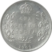 Silver One Rupee Coin of King Edward VII of Calcutta Mint of 1909.