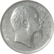 Silver One Rupee Coin of King Edward VII of Calcutta Mint of 1909.