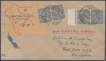 Sea Air Mail Cover with Yellow label of BRITISH FLIGHT Via Empire Cruise to Rangoon.