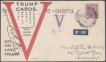 INDIA Victory Trump card evelope with large V signed by Stephen Smith