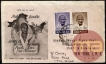 Extremely rare Cover of Gandhi 2V Private FDC with Gandhi Portrait on Map of INDIA, Pakistan and Bangladesh.