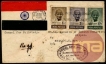 Extremely rare Cover of Gandhi 3V with Tiranga and Free India Stands for world Peace Cancellation