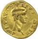 Gold Aureus coin of Ancient Roman of Nero Caesar.