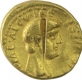 Gold Aureus coin of Ancient Roman of Tiberius.