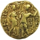 Very Rare Gold Dinara Coin of Samudragupta of Gupta Dynasty of King and Queen Type.