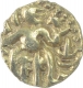 Gold One Eighth Kahavanu Coin of Raja Raja I of Chola Empire.