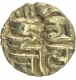 Gold One Eighth Kahavanu Coin of Raja Raja I of Chola Empire.