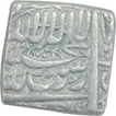 Silver Square One Rupee Coin of Akbar of Ahmadabad Mint.