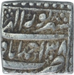 Silver Square One Rupee Coin of Akbar of Ahmadabad Mint of Shahrewar Month.