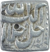 Silver Square One Rupee Coin of Akbar of Lahore Mint of Amardad Month.