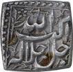 Silver Square  One Rupee Coin of Akbar of Lahore Mint of Mihr Month.