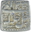 Silver Square One Rupee Coin of Akbar. 